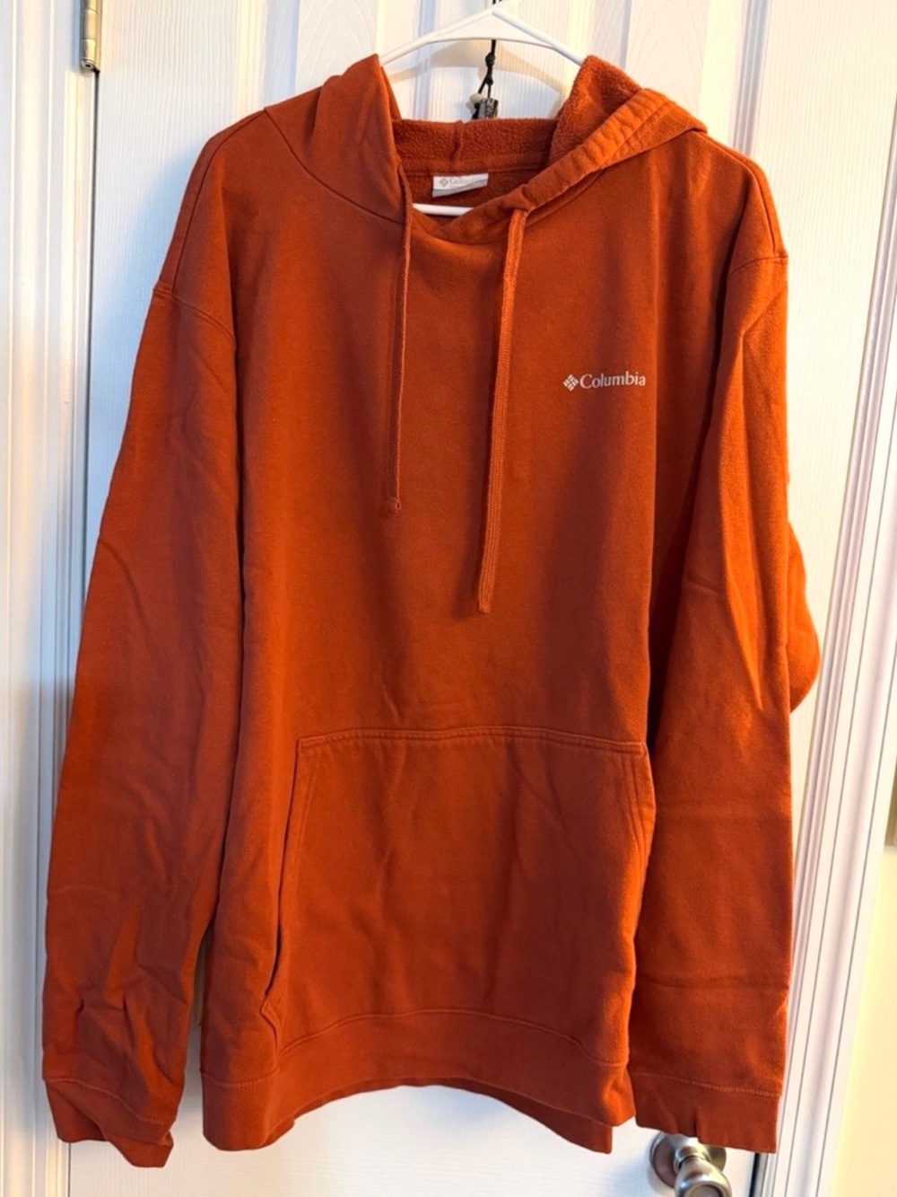 Columbia Men’s XXL Rust Orange Fleece Pullover Hoodie Sweatshirt